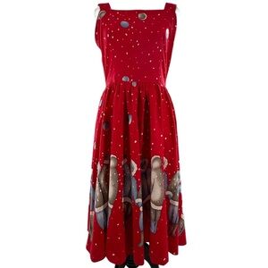 Vintage Cranston Print Works womens dress 2 Christmas eskimo holiday handmade